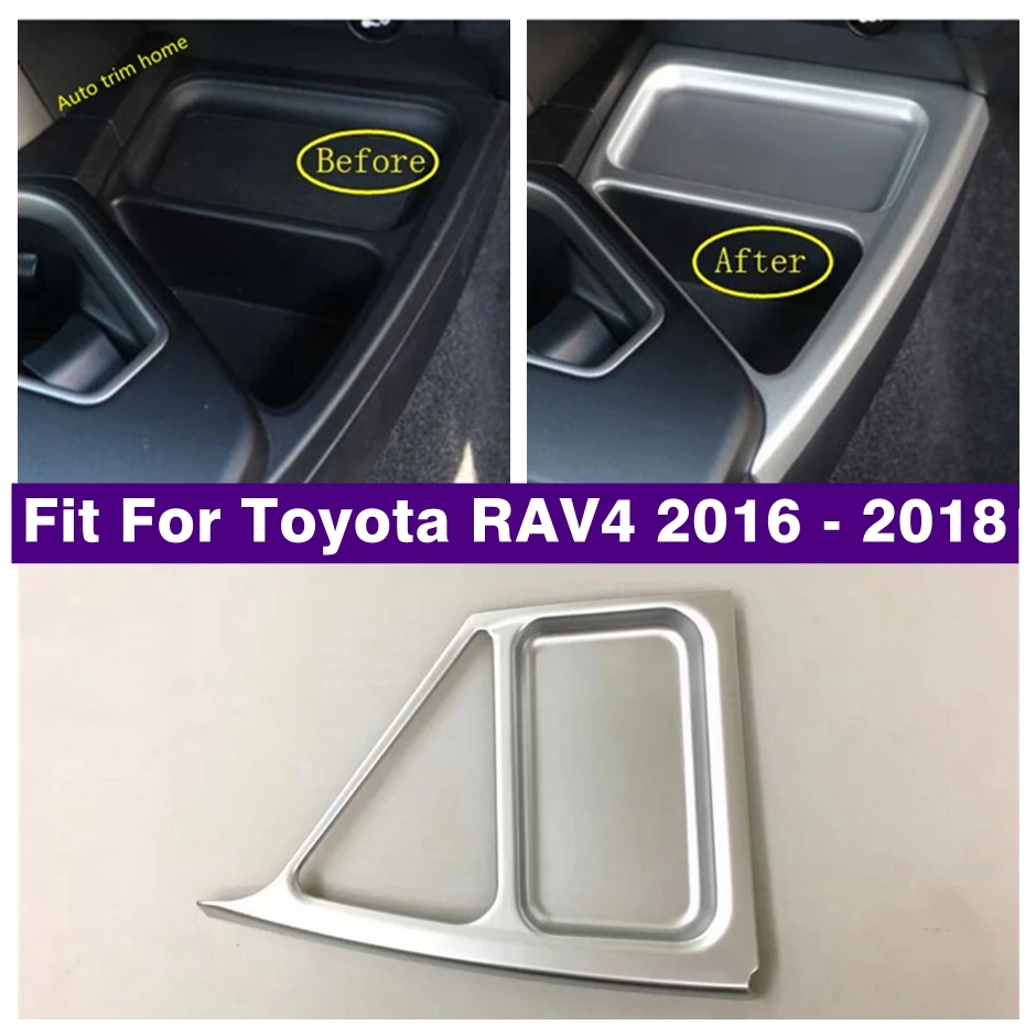 

ABS Matte Central Control Container Storage Grid Decoration Panel Cover Trim For Toyota RAV4 RAV 4 2016 - 2018 Car Accessories