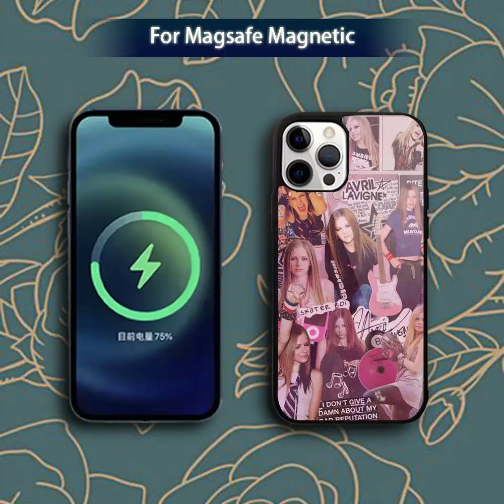 Funda de teléfono Singer A-Avril L-Lavigne para iPhone 17,16,15,14,13,12,11,Pro,Max,Plus,Mini,Magsafe,funda de carga inalámbrica magnética