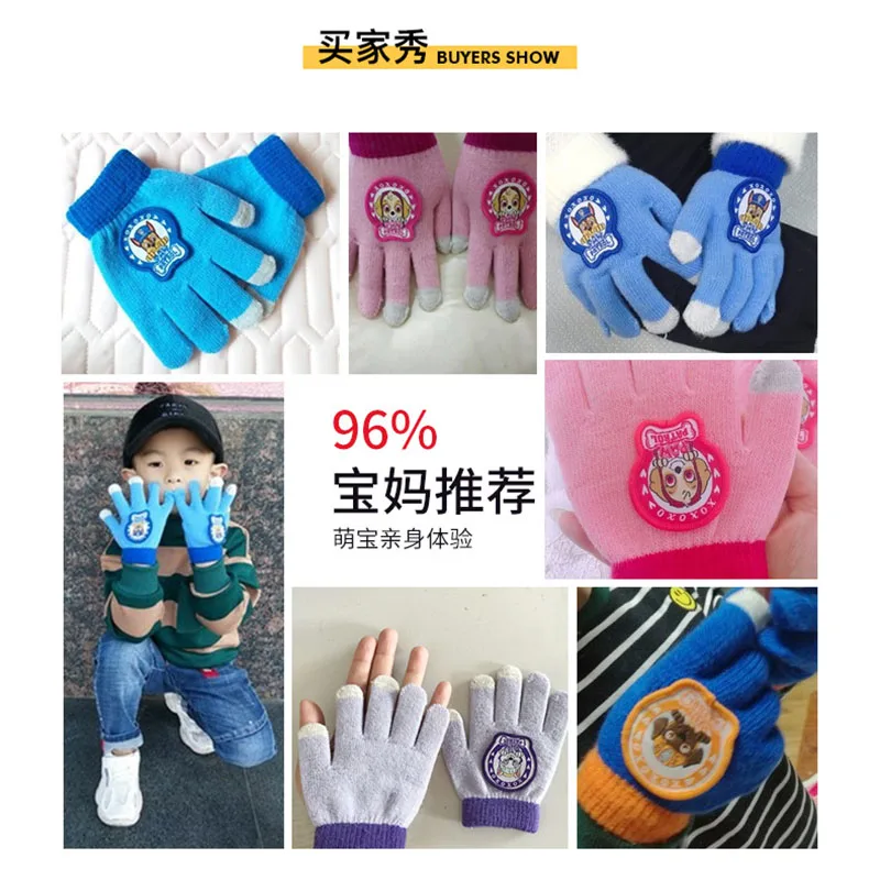 100% Genuine Paw Patrol Winter Glove Baby Boys Girls Plush Knitted Mittens Kids Outdoor Keep Warm Children Christmas Gift