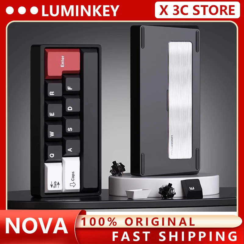 

LUMINKEY NOVA Mechanical Keyboard Kit 12keys Mini Aluminum CNC Support VIAL Keypad Hot Swap Custom Wired Laptop PC Keyboard Gift