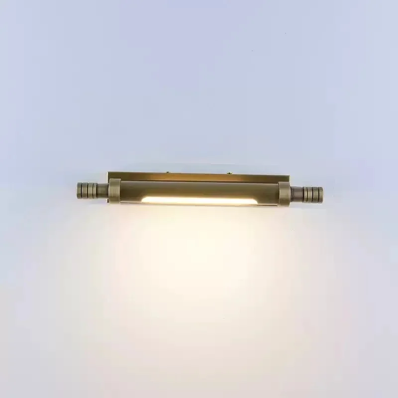 Matte Black Tubular LED Wall Lamp Linear Bathroom Vanity Light Minimalist Metal Wall Mount Mirror Light Hotel Apartment