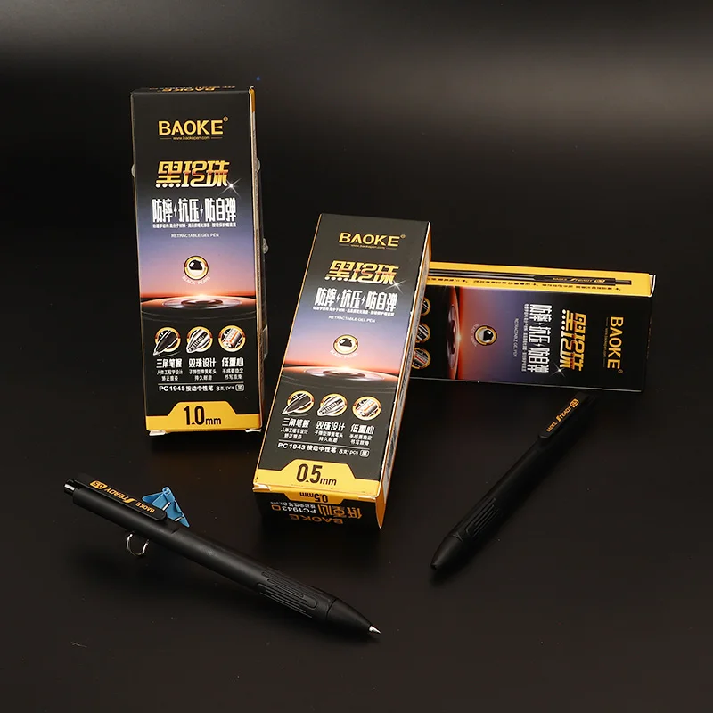 BAOKE 0.5mm/0.7mm/1.0mm 8pcs Low Gravity Retractable Gel ink Pen PC1943/1944/1945