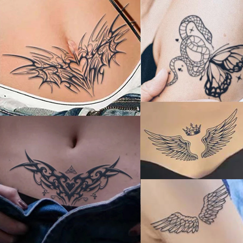 

4pcs Tattoo Sticker Set Temporary Waterproof Tattoo Stencil Last for 7-12 Days Fake Tattoo for Women Covering Scar Sexy Body Art