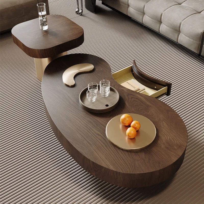غرفة المعيشة طاولة القهوة المنزلية على شكل خاص مزيج شقة صغيرة الحديثة الخفيفة الفاخرة الإبداعية طاولة الشاي سجل