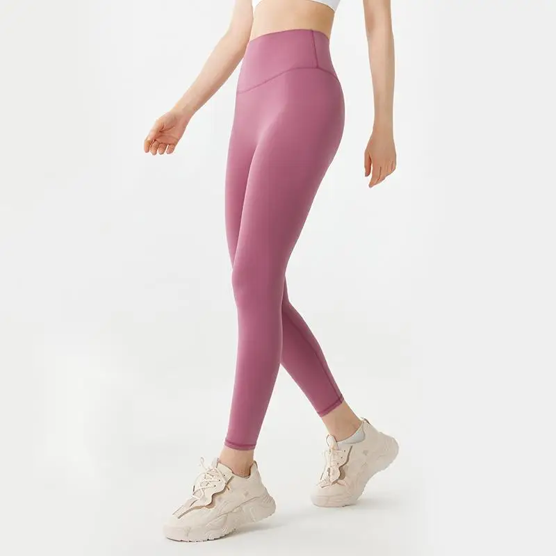 โยคะ Leggins เอวสูงกางเกงขายาวผู้หญิง Naked Feeling Tights Seamless One-piece ออกกําลังกายฟิตเนสกางเกงความยืดหยุ่นสูง 164