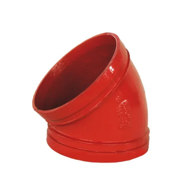 Fire fighting grooved elbow 11.25 22.5 45 degree Ductile iron Grooved elbow 1-12 inch