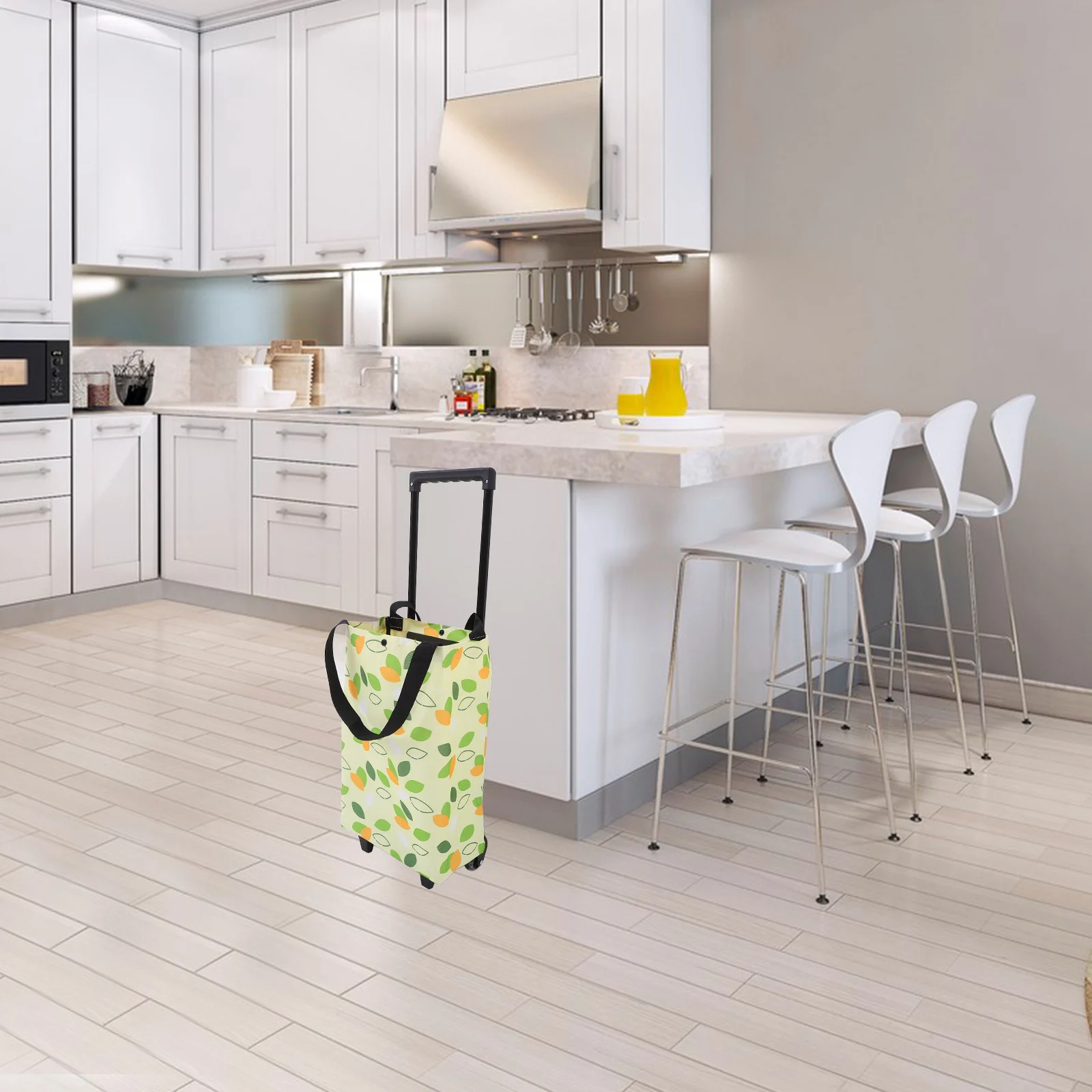 

Collapsible Shopping Trolley Bag Foldable Large Capacity Reusable Grocery Bag with Wheels Multipurpose Travel Storage