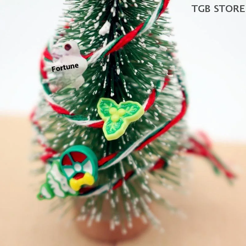 Mini cuerda colorida para decoración navideña, regalo colgante para árbol de Navidad, accesorios para casa de muñecas, colgante, 2 uds.