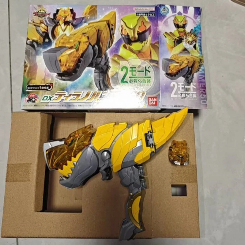 

In Stock Bandai No.1 Sentai Gozyuger Dx Tyranno Hammer 50 For Gozyu Yellow With Combination Feature Cosplay Prop Toy Gift