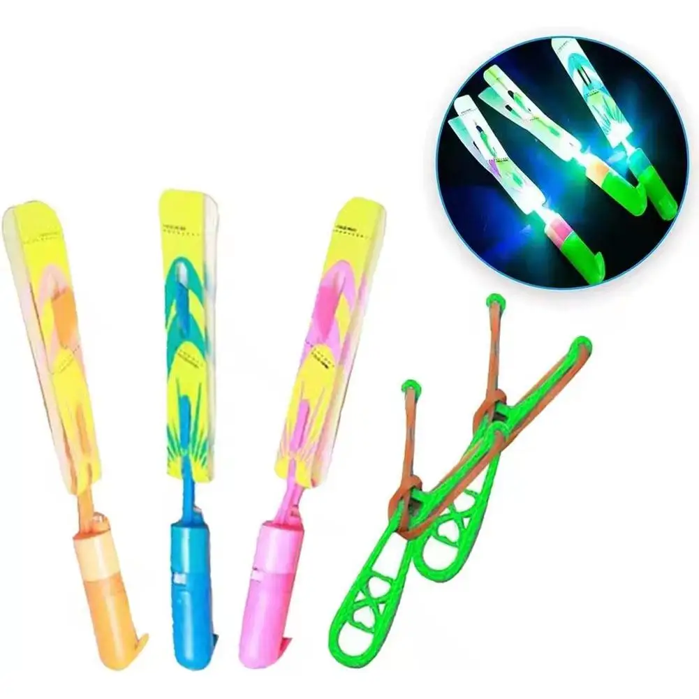 Fliegende Spielzeuge LED-Pfeil-Helikopter-Werfer Leuchtende Raketen-Helikopter-Spielzeuge Leuchtende Schleudern für Kinder Zufällige Farbe – Detail 4