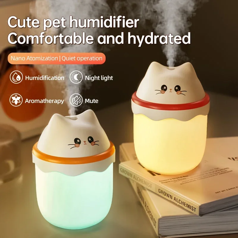 Cute Pet Humidifier Desktop Home Mini Spray Hydrator Atmosphere Night Light Office Creative Portable Cold Fog For Travel Bedroom