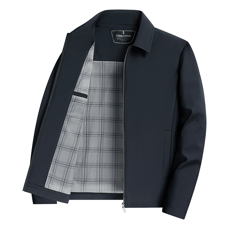 

Мужская куртка, новинка осени 2025 года, наряд для папы среднего возраста, повседневная деловая куртка с воротником-стойкой, мужская куртка Administrative Cadre