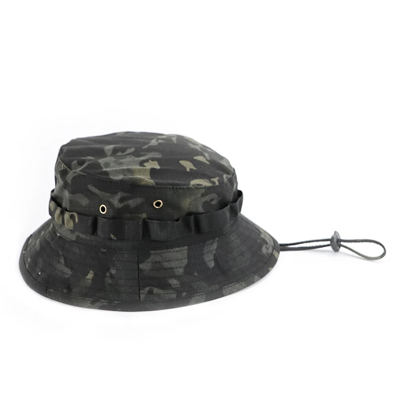 Herren Panama Hut Fischerhut Taktischer Sonnenschutz Tarnfarben Outdoor Reise Klettern Angeln Kappe Training Strand Herren Wanderhut – Detail 15