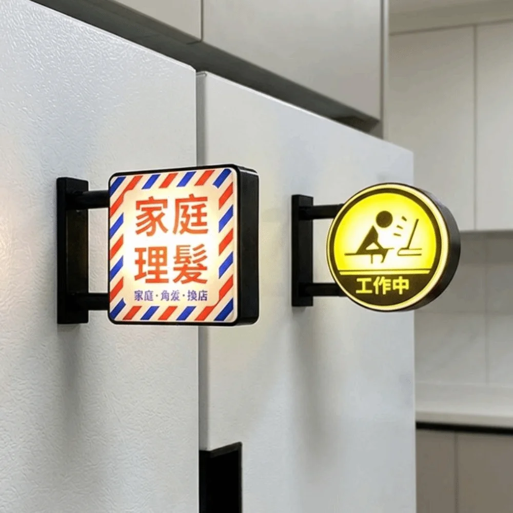 Plastic LED Light Refrigerator Magnet Mini Vintage Energy Saving Glowing Magnetic Advertising Sign Magnetic Base Novelty