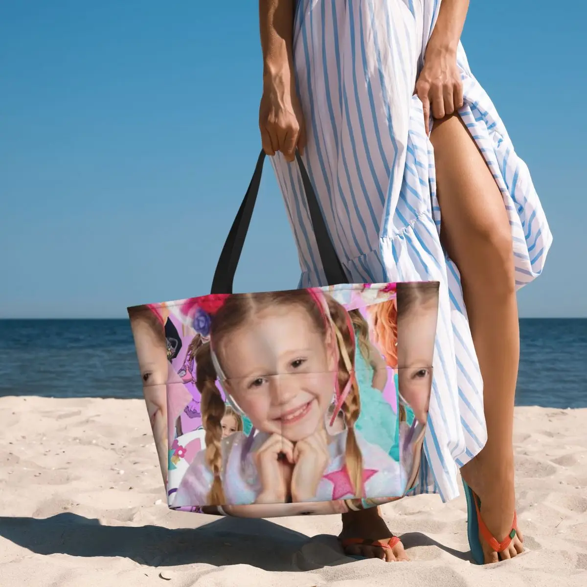

Cute Like Nastya Kawaii Cartoon Beach Tote Bag Sport Gym Yoga Duffle Large Tote Bag Women Travel Bag Fitness bag