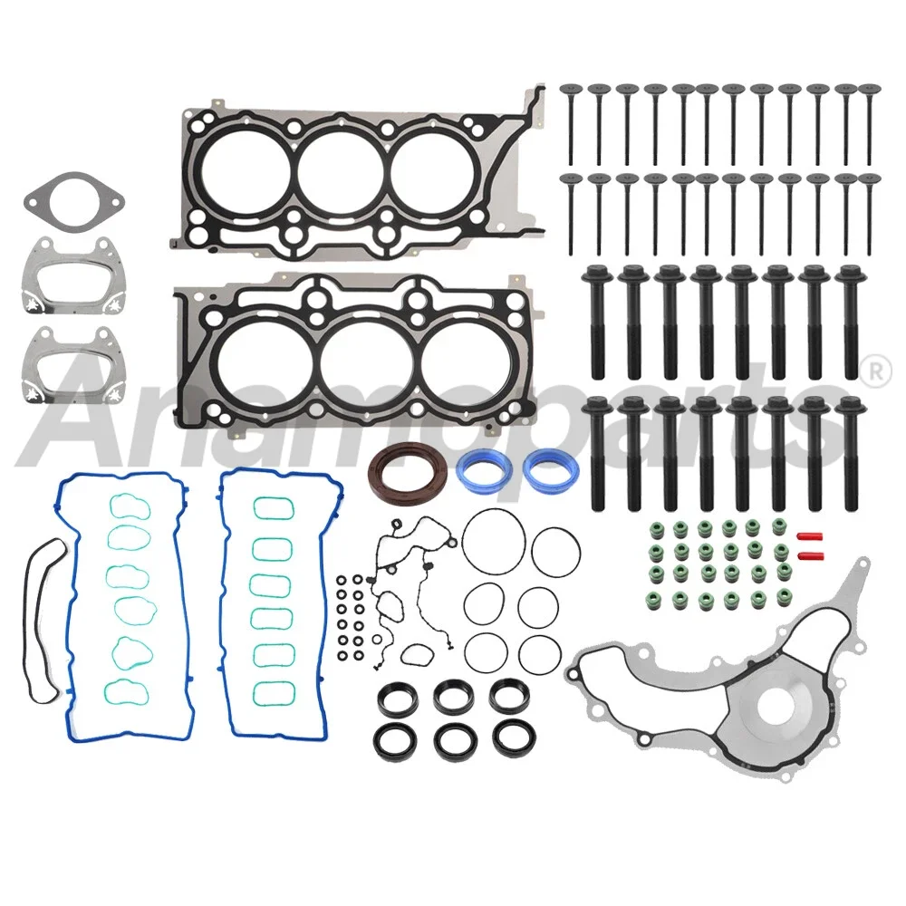 جزء المحرك المكبس إصلاح إعادة بناء عدة مجموعة حشية كاملة محامل البراغي 3.6 لتر V6 الغاز ERB ل جيب دودج كرايسلر رام 3.0L 11-16 #2