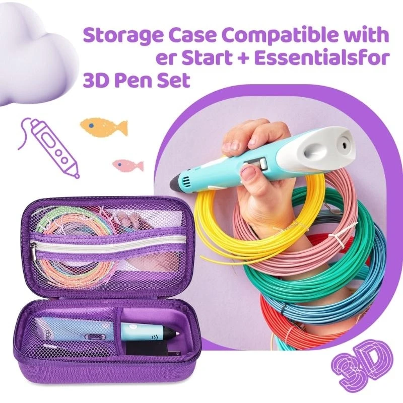 Impact Resistant 3D Pen Organizers NonToxic EVA Material Profile Case Protects Art Tools for SCRIB3D P1/MYNT3D