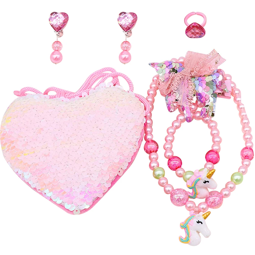 Accessories Unicorn Necklace Child Little Girl Jewelry Pearls Plastic for Girls
