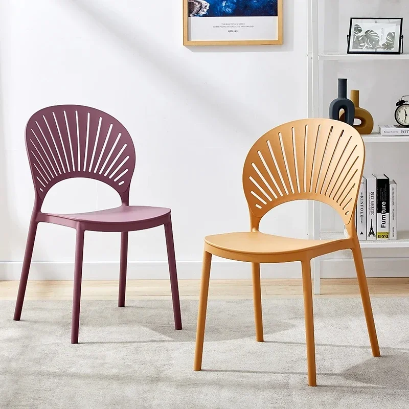 

Beautiful Nordic Dining Chairs Plastic Modern Home Ultralight Dining Chairs Kitchen European Sillas De Comedor Furnitures