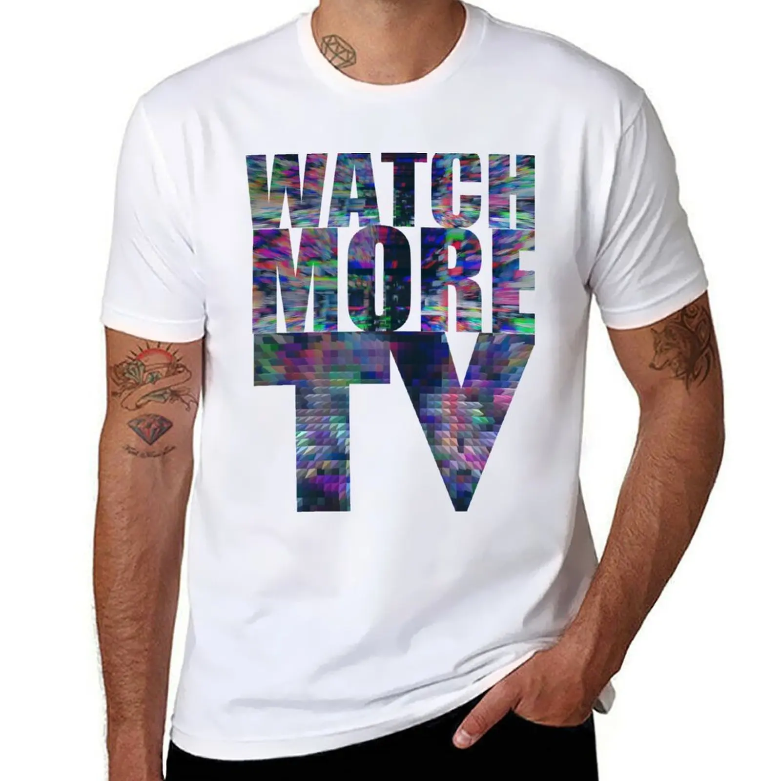 

u2 watch more tv 2 T-Shirt cotton t shirt man essential t shirt T-Shirt