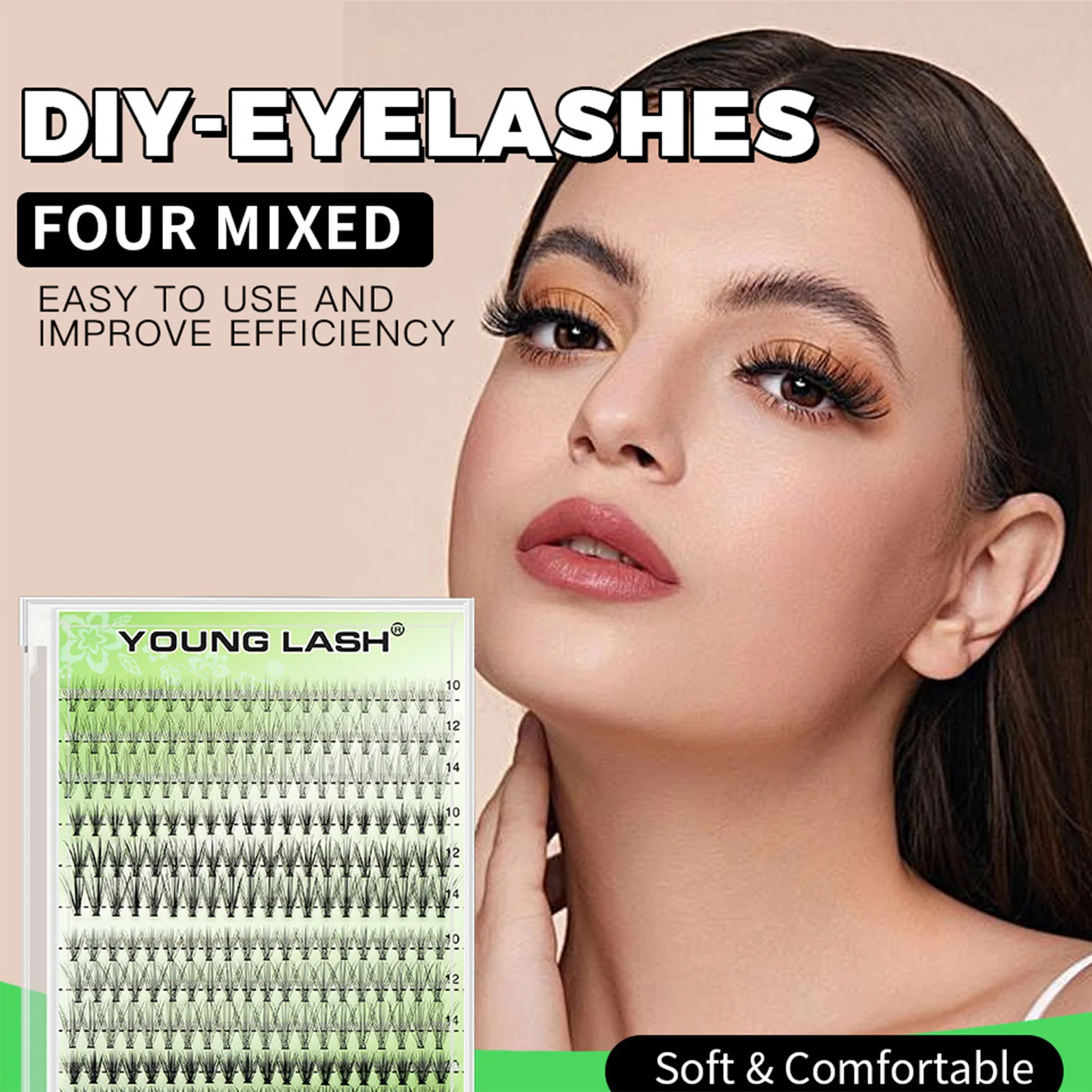 20d grosso falso vison cílios postiços base de ligação de calor cauda de peixe cluster individual cílios para mulheres maquiagem cosplay diária