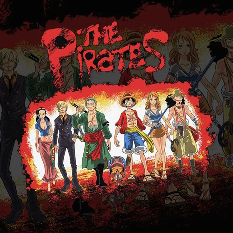 

American Retro Style Pirate Animation Printed Short-sleeved T-shirt Pure Cotton Tide Loose Summer Men and Women