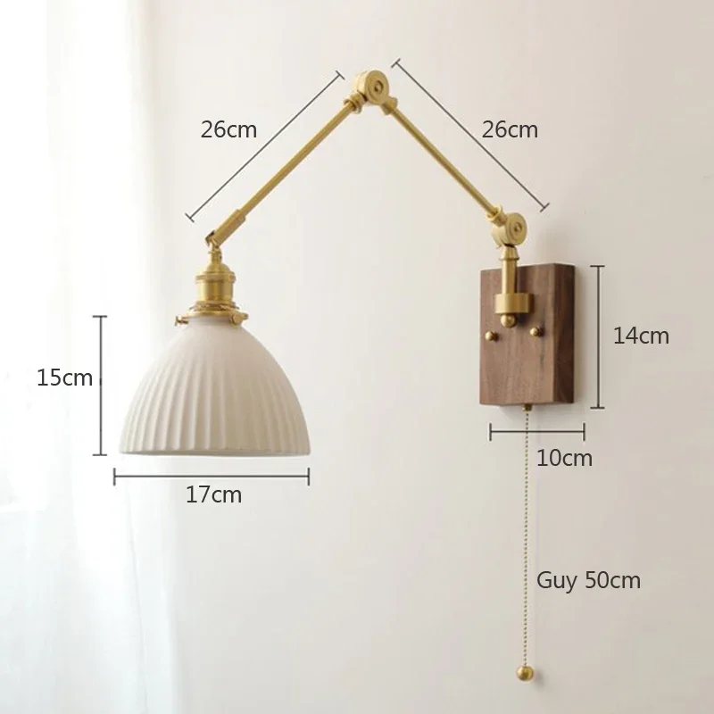 Imagem -02 - Luz de Parede Conduzida Moderna Lâmpada Cerâmica Nórdico Ajustável com Interruptor para o Quarto Cabeceira Interior para Casa E27