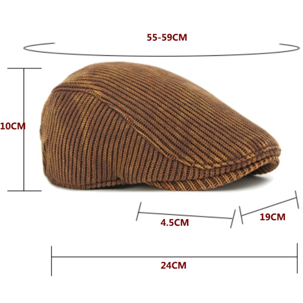 HT4865 Mens Berets Autumn Winter Knitted Hats for Women Artist Painter Beret Hat Adjsutable Ivy Flat Cap Male Female Beret Caps