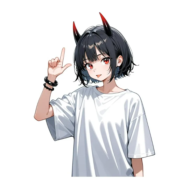 1Pc Demon Anime Girl Vinyl Sticker, Decal for Car Window Fridge Laptop Water Bottle Desk Decor, Holiday Gift