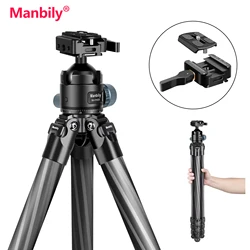 Manbily WZ-324PA Carbon Fiber Tripod for Hunting Rifle Shooting Retractable Tactical Tripod Arca Swiss 32mm Tube