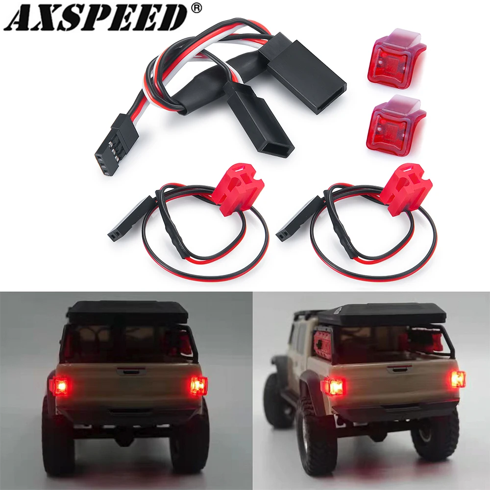 AXSPEED 2PCS Rear Tail Light Spotlight for Axial SCX24 Gladiator AXI00005 1/24 RC Crawler Car Taillight Decoration Parts