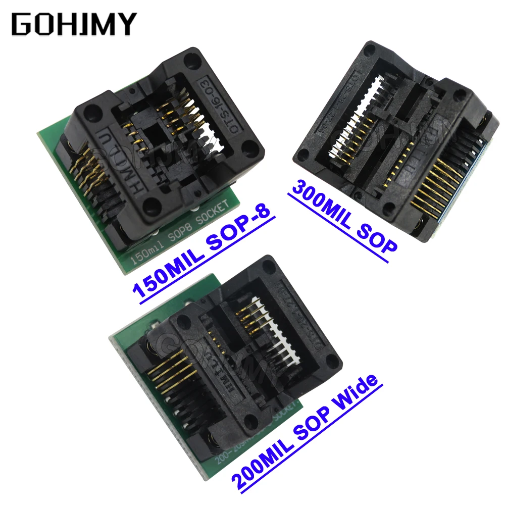 1PCS SOP16 to DIP8 Wide-body Seat Wide 150mil 200mil 300mil Programmer SOP8 Adapter Socket for EZP2010 EZP2013 CH341A NEW