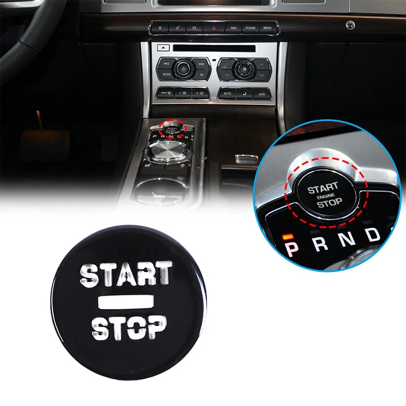 Voor 08-15 Jaguar XF startknopsticker met één knop, roestvrijstalen glanzende zwarte auto-startknop decoratieve accessoires