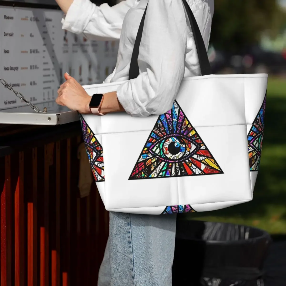 Eye Illuminati (11) Beach Tote Bag Sport Gym Yoga Duffle Large Tote Bag Women Travel Bag Fitness bag