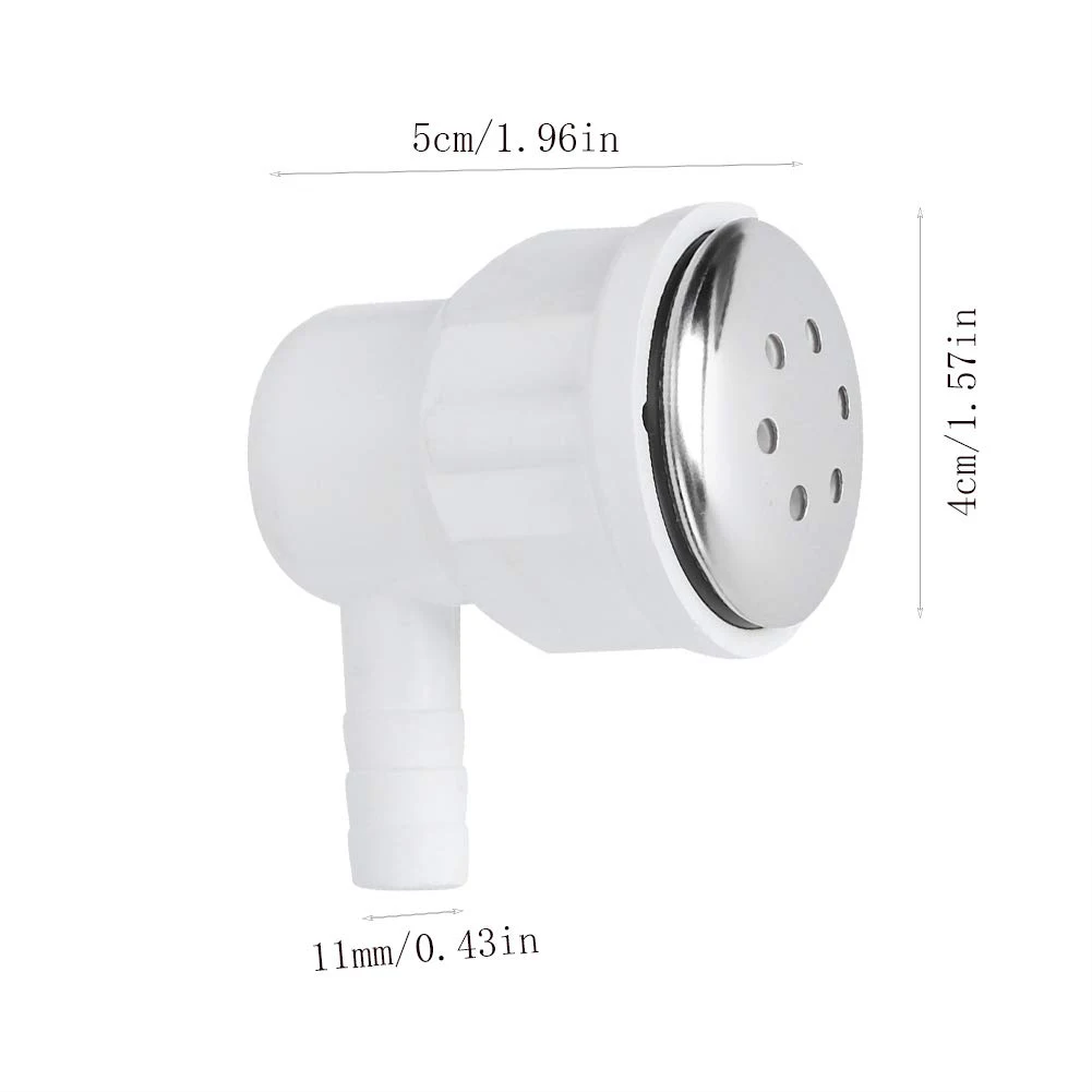 Jet Nozzle 6 Hole for Spa Bathtub Swimming Pool Massage Parlor White Color Plastic and Stainless Steel Material