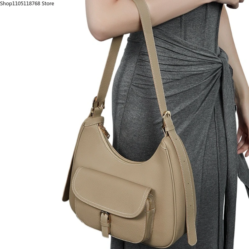 

Genuine Leather Woman Shoulder Bag Handbags Ladies Crossbody Bag Luxury Designer Minimalism Bag Cattle Leather