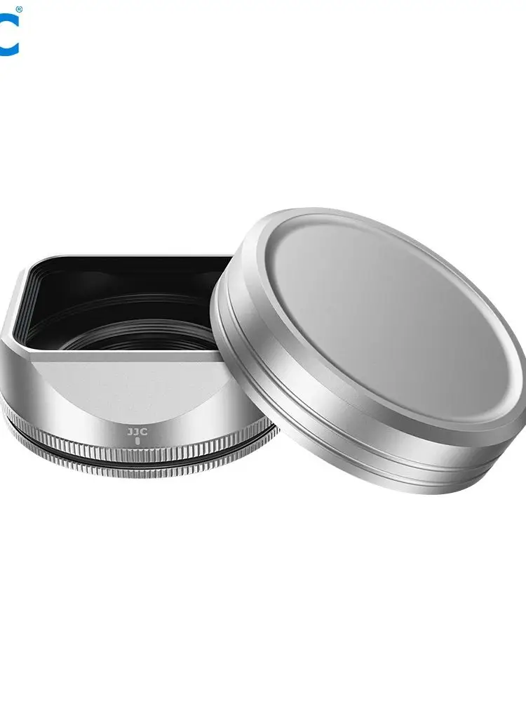 JJC – capuchon d'objectif carré en métal, pour Fujifilm Fuji XF 23mm F2.8 R WR XF 27mm F2.8 R WR XF 27mm F2.8, pare-soleil
