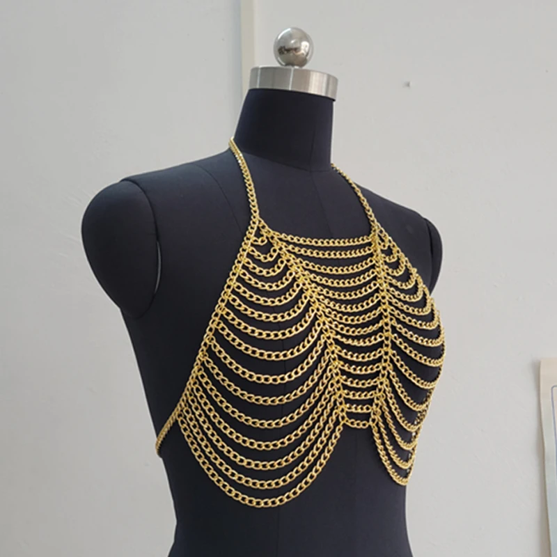 Vintage 2000er Schmuck Mehrlagige BH-Körperkette Sexy Niedliche Tops Damenbekleidung 2026 Sommer Festival Crop Tops Camisole Halsketten – Detail 11