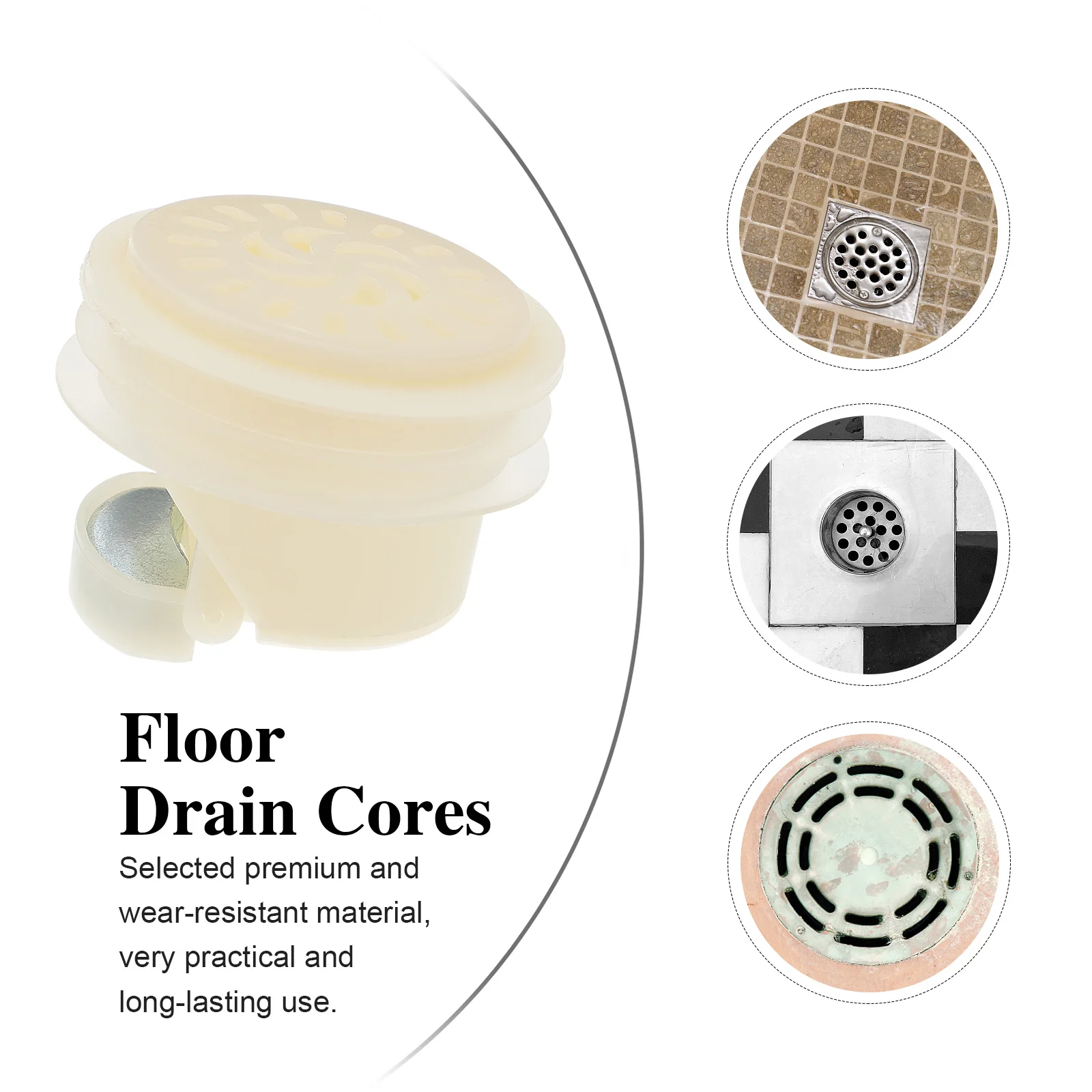 

4pcs Floor Drain Cores Deodorant Seal Rings Odor Resistant White For Toilet Washing Machine Shower Drains Bathroom Strainers