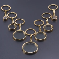 1Pc 10-40mm Glass Memorial Urn Ashes Locket Medallion Pendant Keychain Punk Round Coin Holder Locket Men Bag Accessories Jewelry