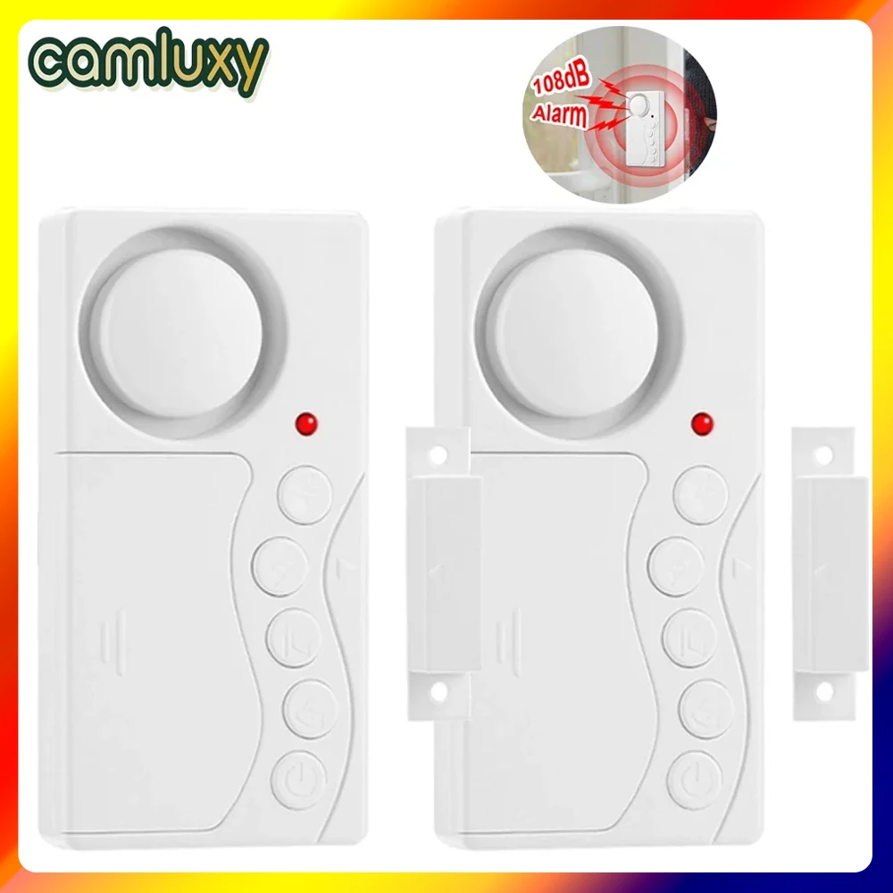 Camluxy-Sensor de apertura de puerta inalámbrico, retardo de tiempo, alarma de puerta de refrigerador, alarma antirrobo, ventana abierta y cerrada