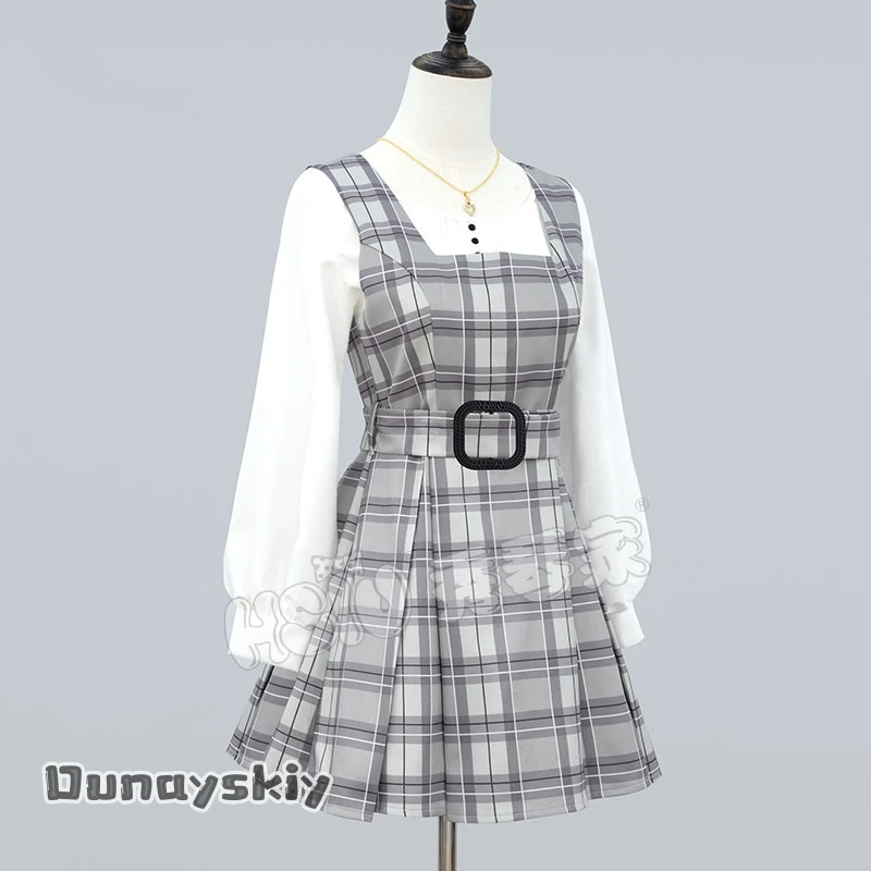 أنون شيهايا تأثيري حلي الصيف منقوشة فحص لوليتا فستان الشمس أنيمي بانج حلم انها MyGO لعب الأدوار الدعاوى فساتين حريمي