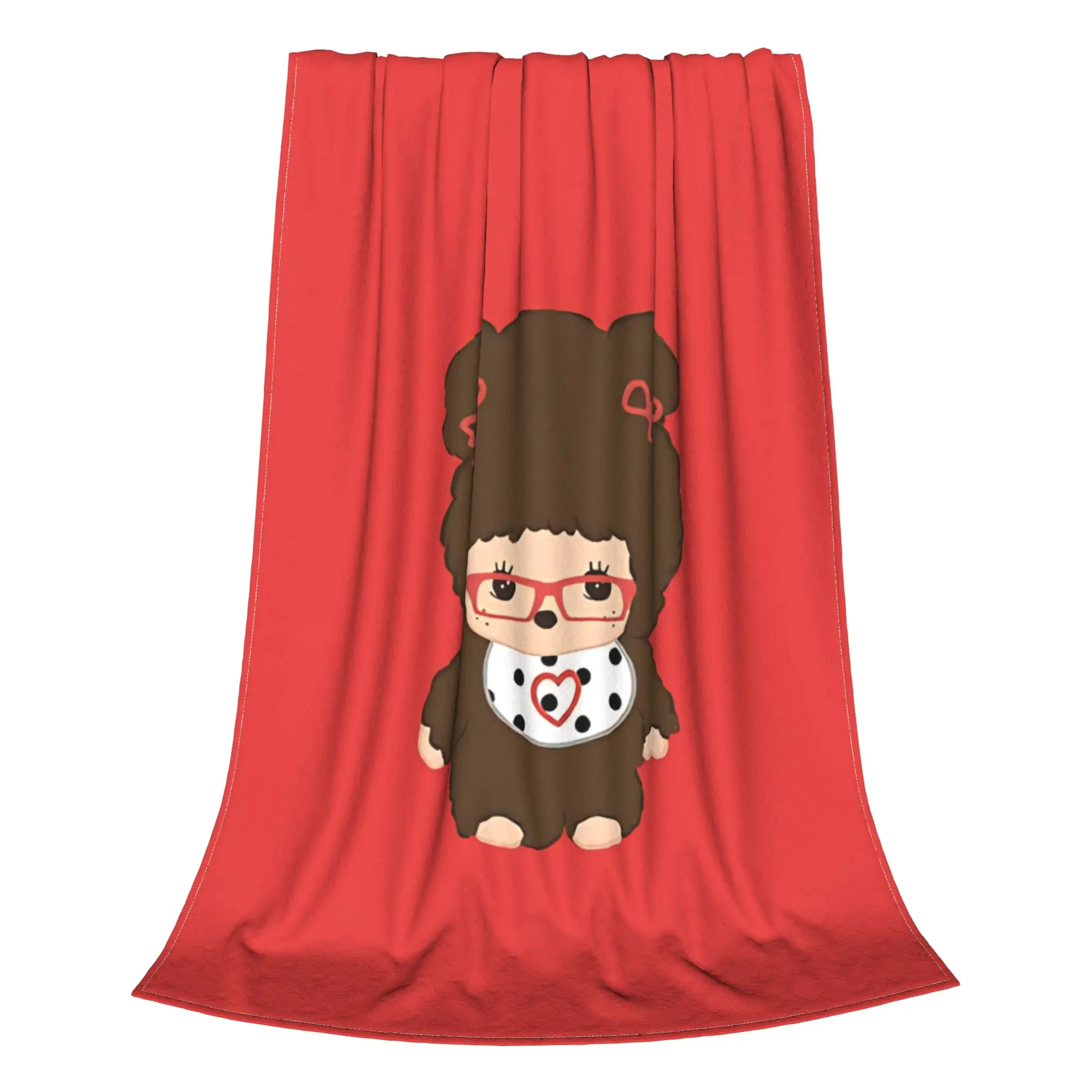 1PC Home Cute Room Decor Cute Monkey Blanket Throw Blanket M-Monchhichi Novelty Warm Blanket All Season