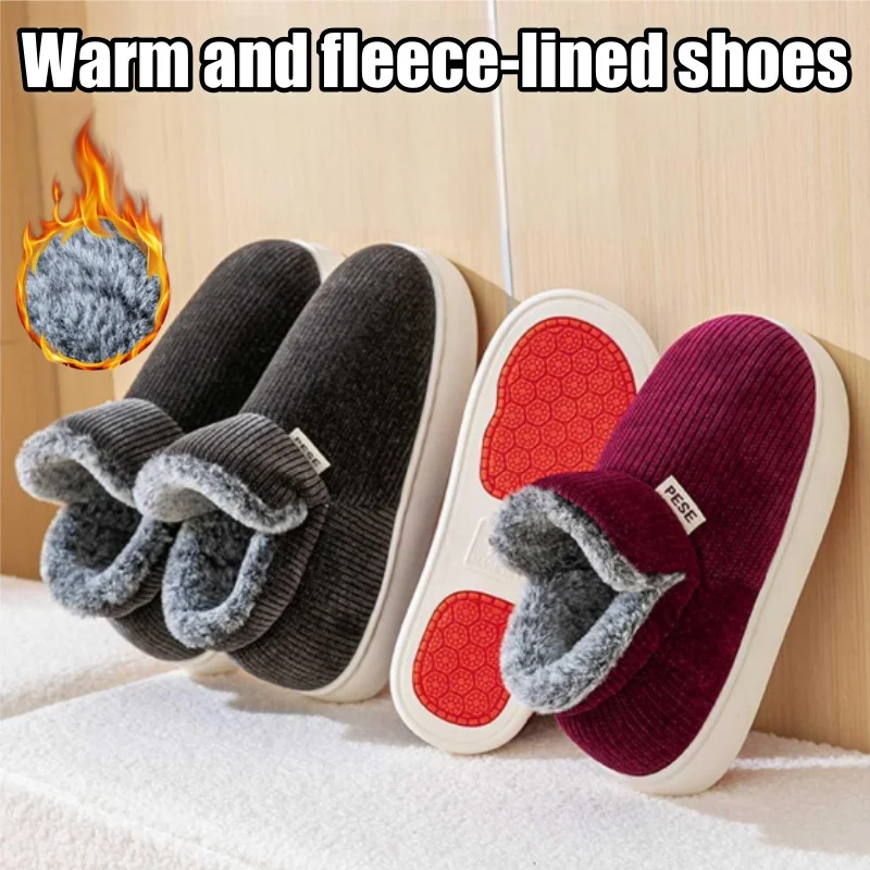 

Warm Winter Slippers with Heel Coverage for Men and Women Thickened Anti Slip Sole Indoor and Outdoor House Shoes Cozy Comfort