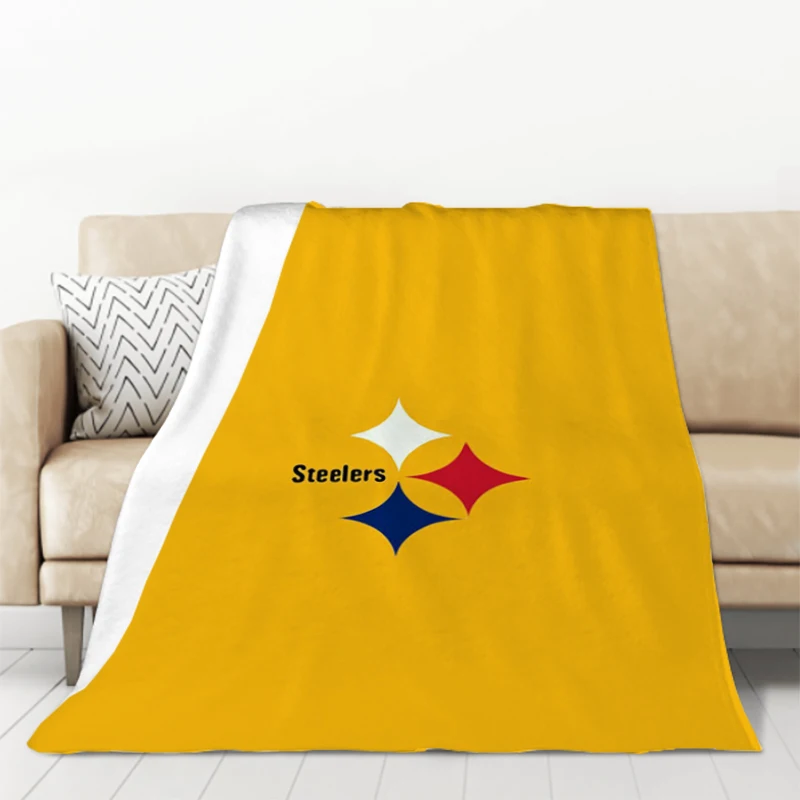 

P-Pittsburgh S-Steelers logo Blanket Fluffy Soft Blankets for Decorative Sofa Microfiber Bedding Plaid With Print Catnap Knee