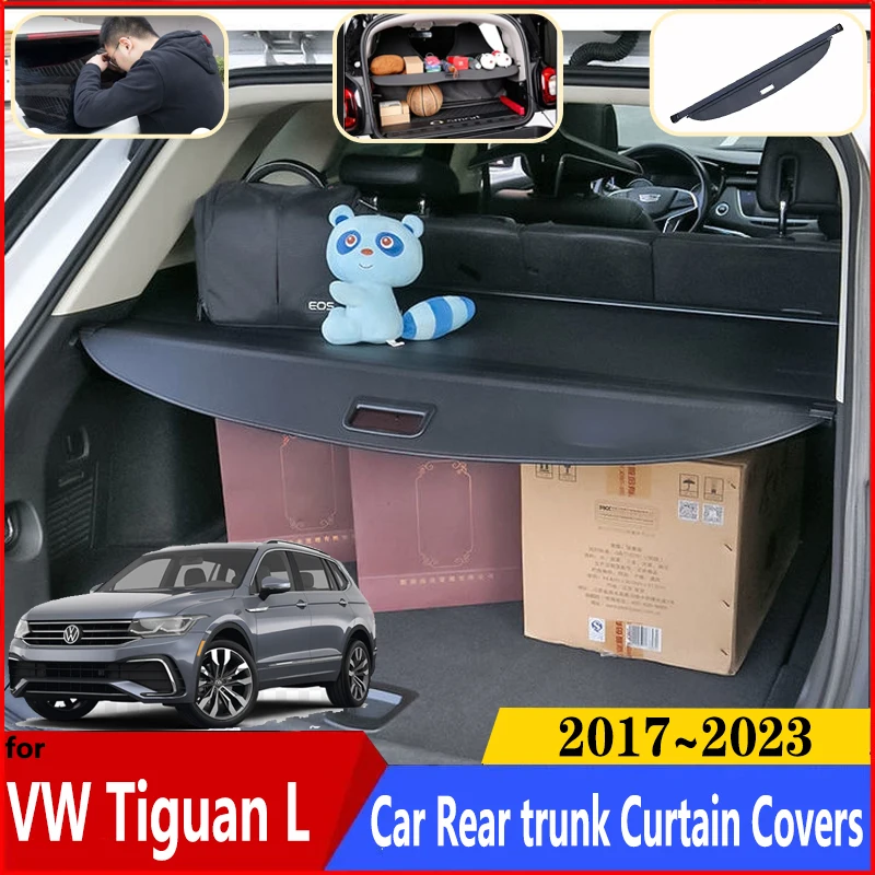 

For Volkswagen VW Tiguan L 2017~2023 2020 2021 Tiguan Allspace MK2 Car Rear Trunk Curtain Rear Trunk Cargo Cover Car Accessories