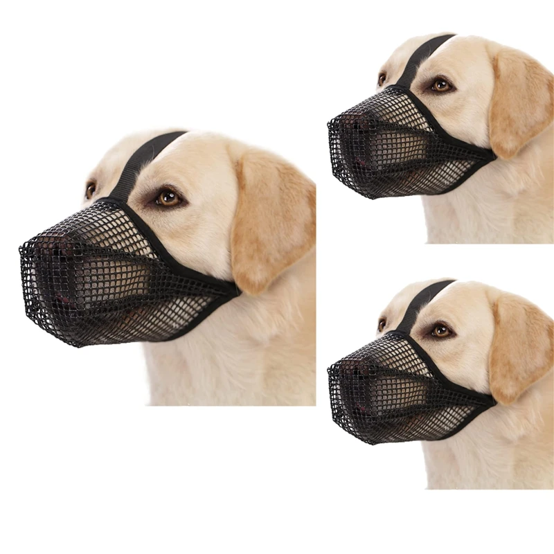 Dog Muzzle, Soft Mesh Muzzle For Small Medium Large Dogs Labrador German Shepherd, Breathable Adjustable Muzzles