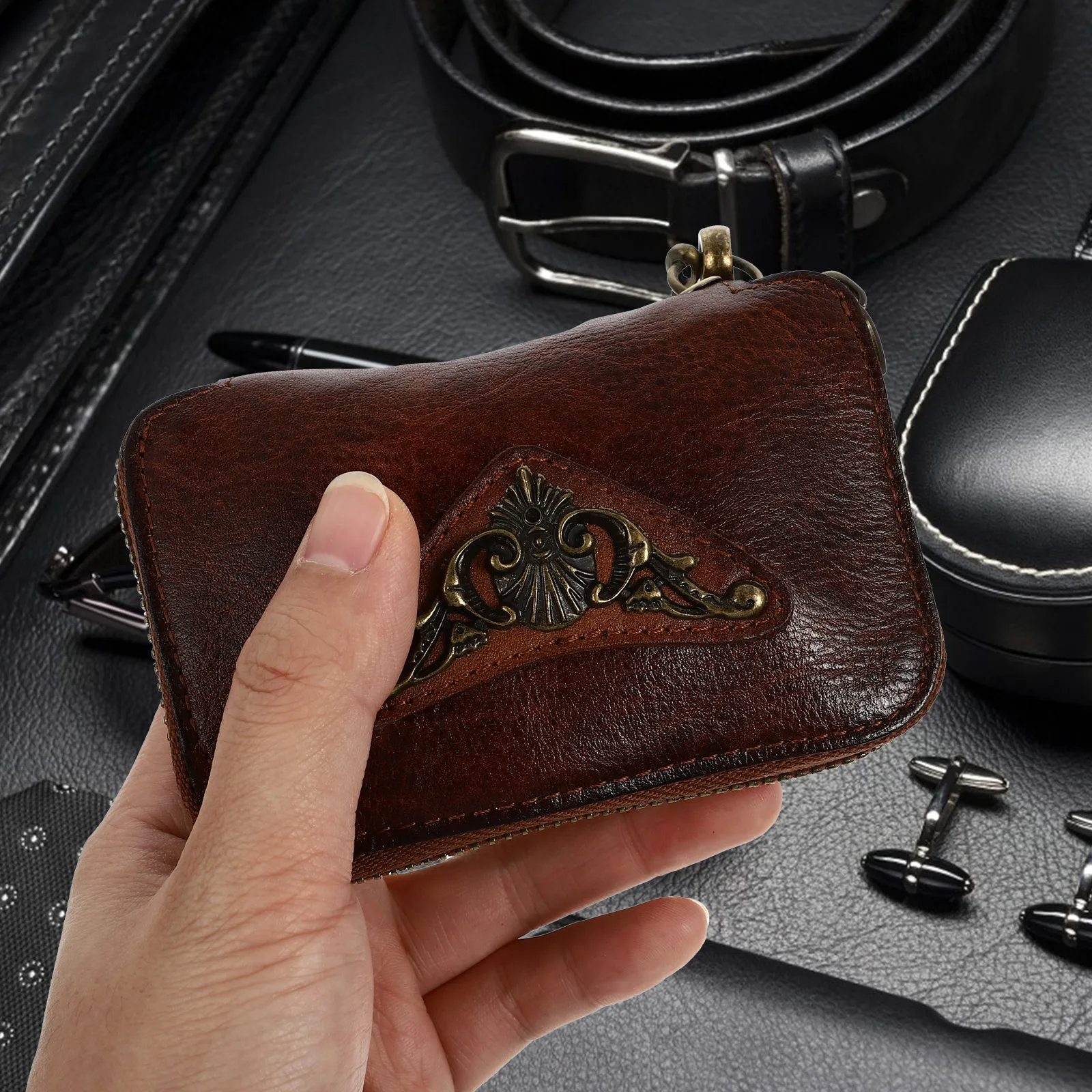 

Denim Key Case Wallet Holder Portable Man Storage Pouch