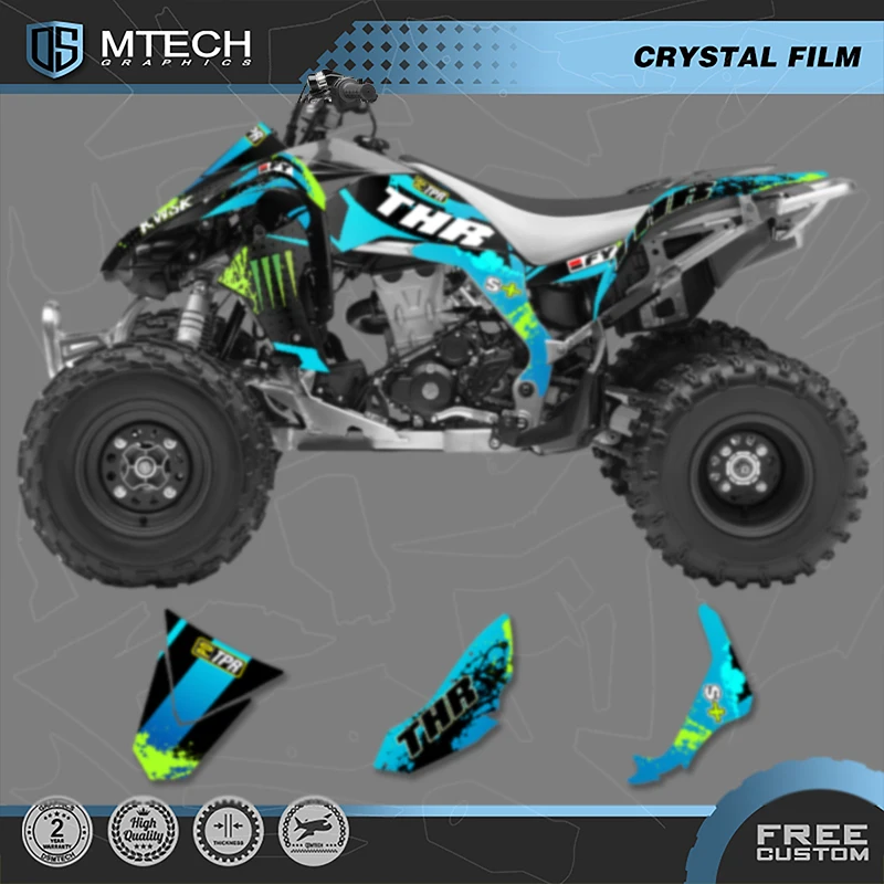 DSMTECH MOTOR Motorcycle Graphics Background Decals Stickers Kits For Kawasaki KFX 450 450R Number Name Customize 001