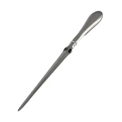 Durável prata metal papel cortador, leve aço inoxidável carta abridor, alça em forma de gota, design elegante, material de escritório